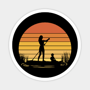 Mom paddleboarding Magnet